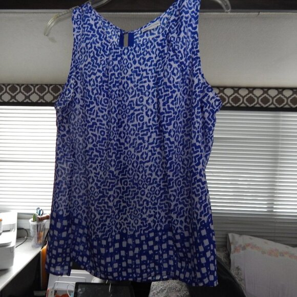 Liz Claiborne Large Blue & White Blouse. - Picture 1 of 8
